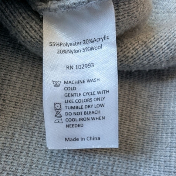 Victor Alfaro Oversized Mockneck Sweater Light Grey Knit Pullover Women's Small - Picture 11 of 13